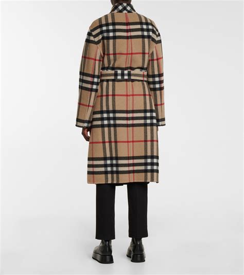 burberry nova check wool coat|Burberry wool coats for women.